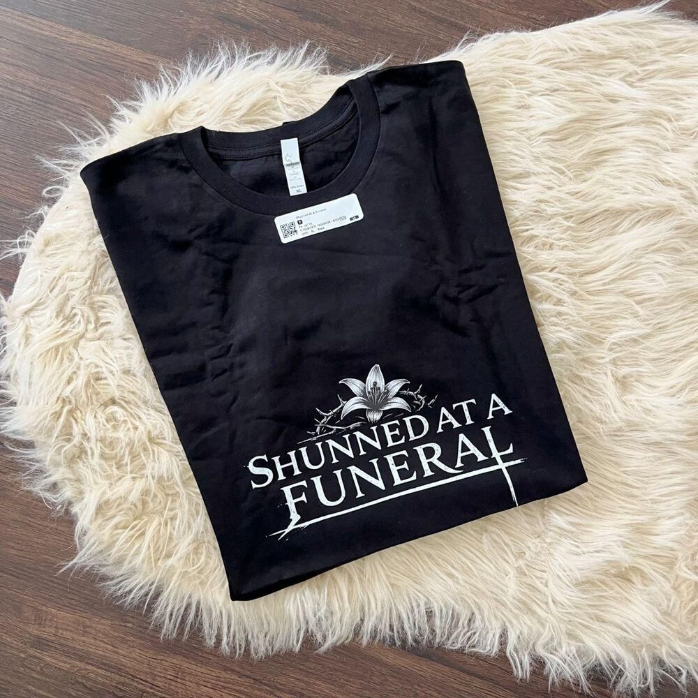 NWT black Shunned at a Funeral Men's Premium Short Sleeve Tee 100% Cotton XL